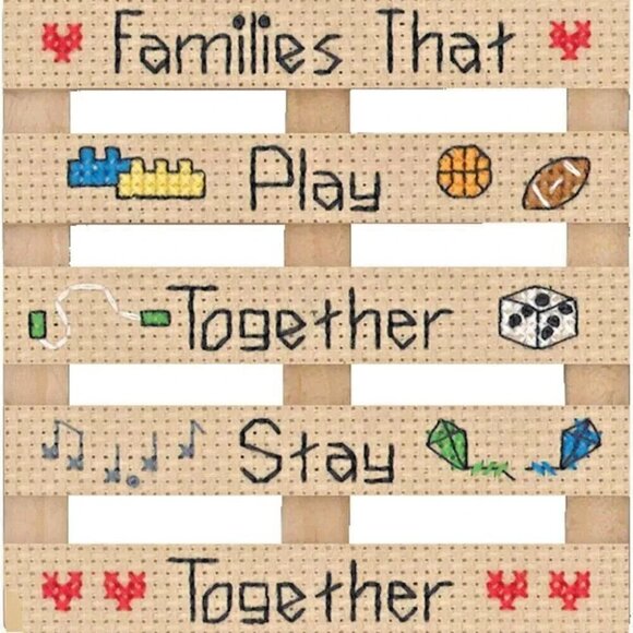 Cross Stitch KIT Janlynn Needlecrafts Stitch Pallets Counted #021-1886 Families - Picture 3 of 4